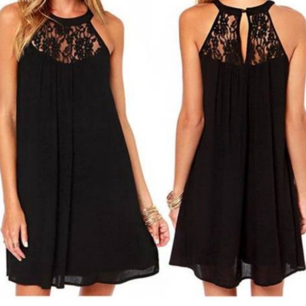 Lace Casual Mini Dress